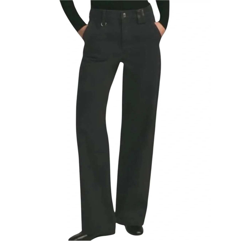 FAVORITE DAUGHTER The Taylor Pant Black High Rise Wide Leg Denim Trousers 31